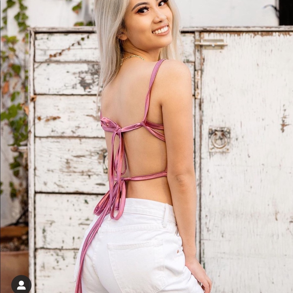 Foxy doll LA backless satin top